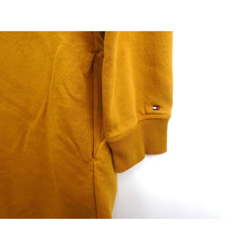 Tommy Hilfiger Womens Adaptive Sweatshirt Dress Yellow 1/4 Zip Size S Pockets - Picture 6 of 12